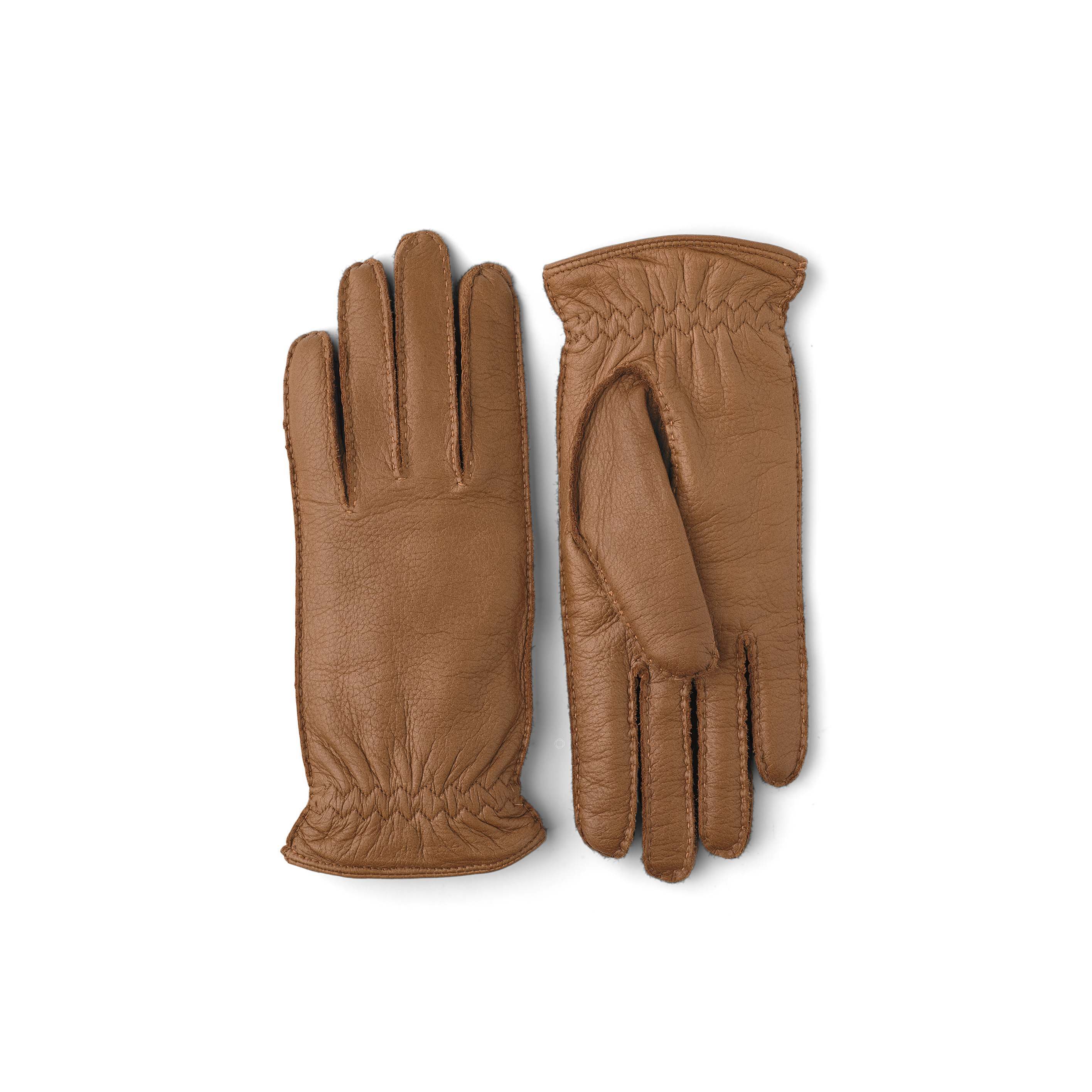 Ljusbrun handsydd handske i älgskinn