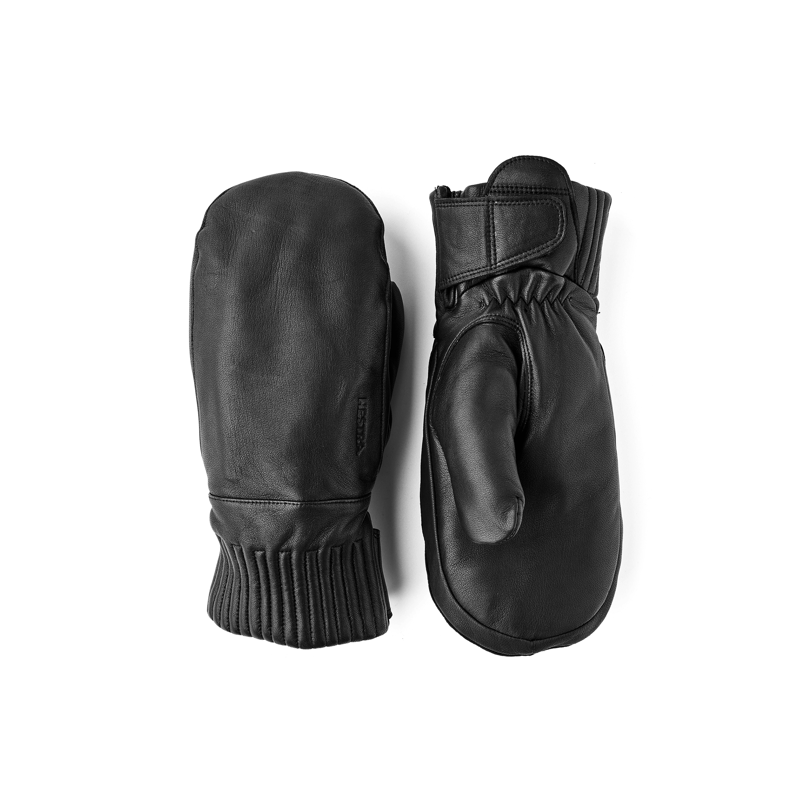 Svart tumhandske i lammnappa