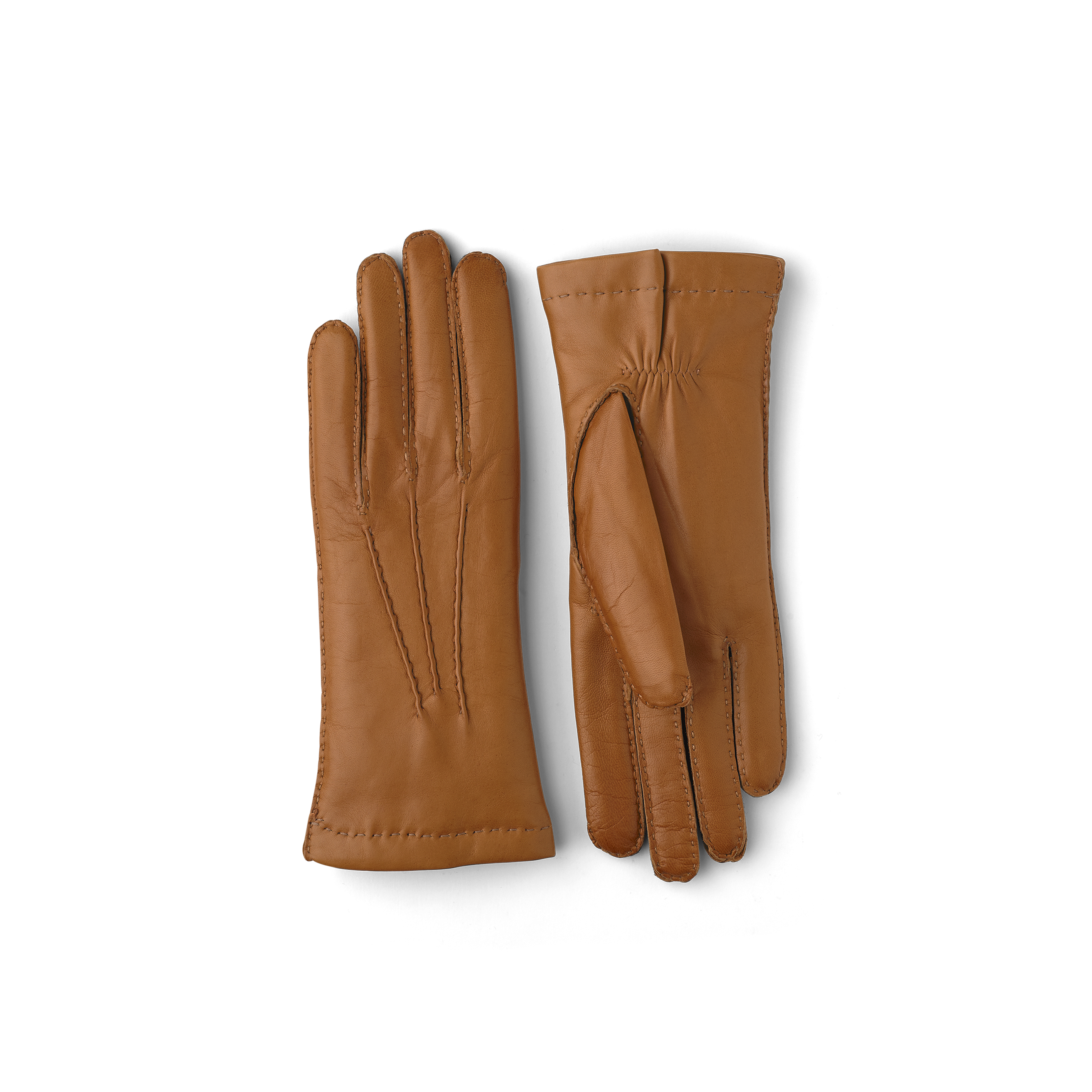 Ljus brungul handsydd skinnhandske i lammnappa