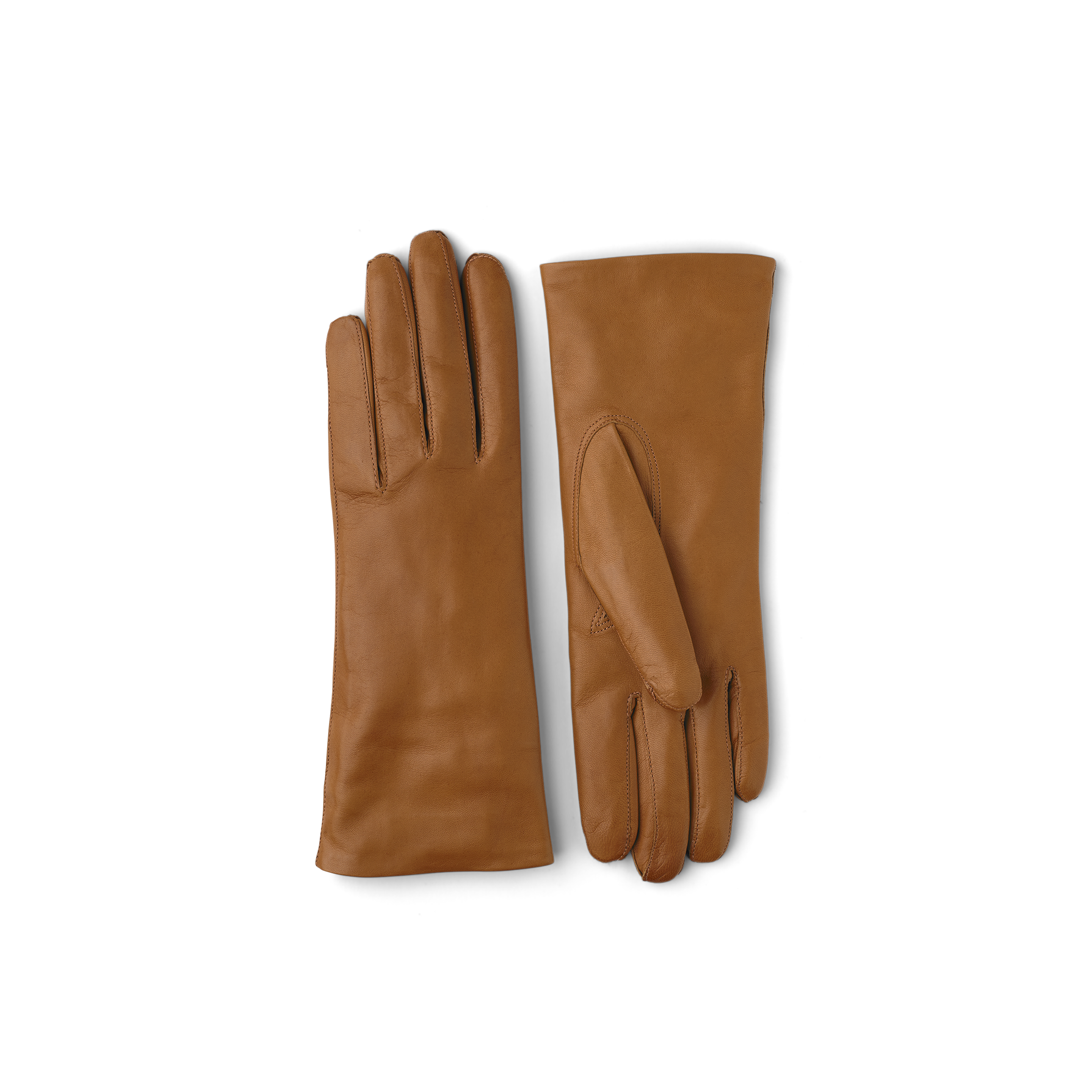 Ljus brungul maskinsydd skinnhandske i lammnappa