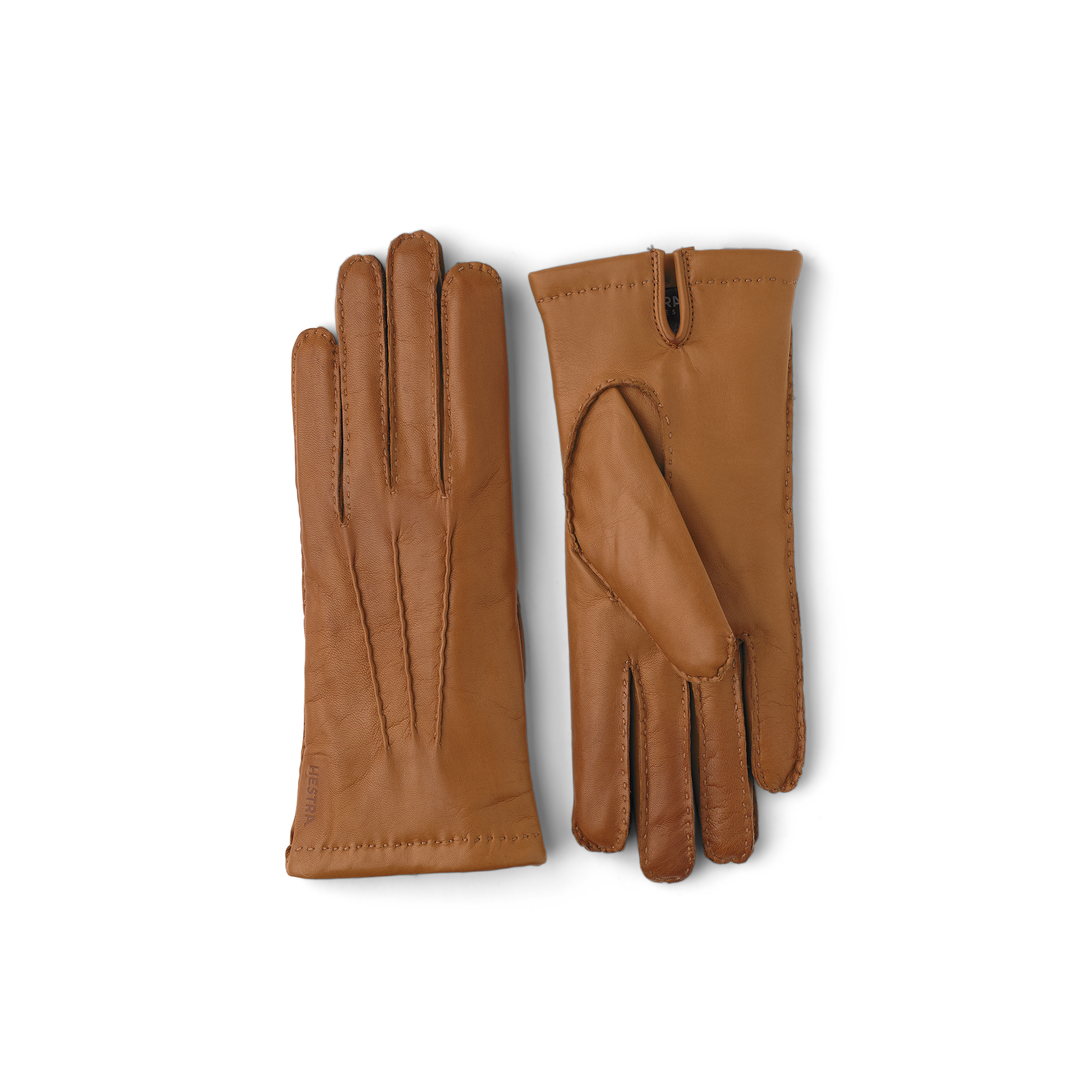Ljus brungul handsydd skinnhandske i lammnappa