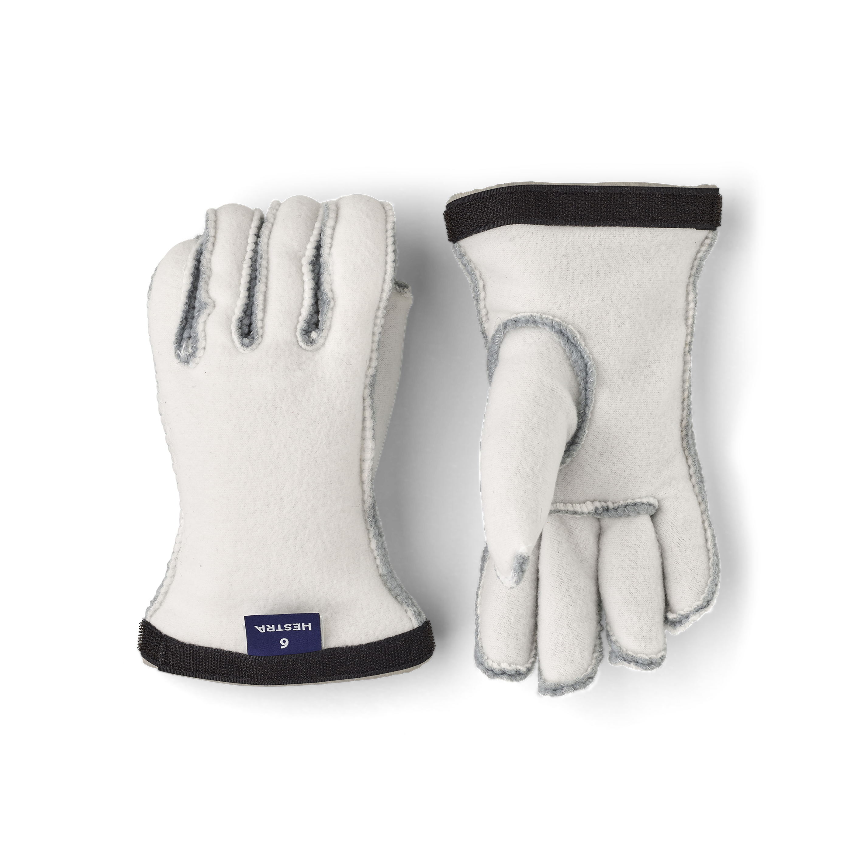Vitt maskinsytt handskfoder